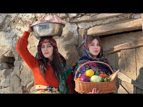 Cooking oven-rolled kebab in a mountain village!