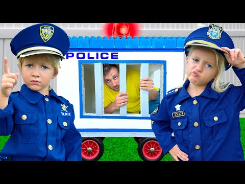 Catch a thief in a police car + more Kids Songs by Katya and Dima