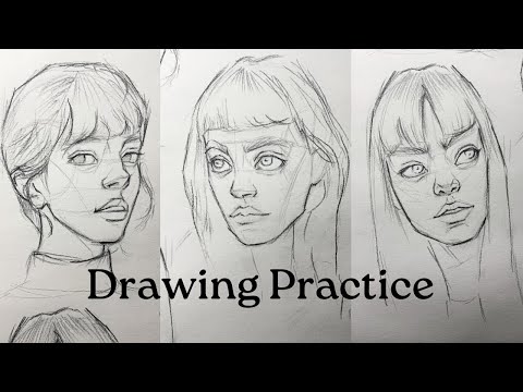 Drawing Practice a portraits using the Loomis method ( For Beginners )