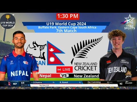 🔴 Live: NEP vs NZ U19 - 7th Match Live | NEPAL vs NEW ZEALAND Live | 