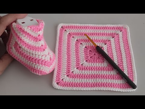 🤔 Beginner Pattern / Learn How to Make Adorable Baby Shoes with This Easy Granny Square Pattern!