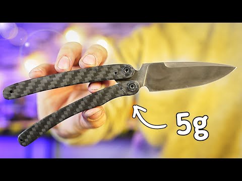 A BUTTERFLY KNIFE MADE OF CARBON FIBER - ASMR