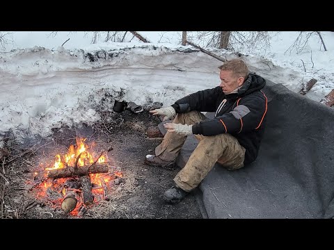 Lost in Alaska - How to NOT Freeze to Death! Winter Survival Camping &amp; Bushcraft (No Tent or Bag)