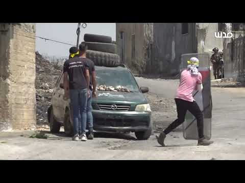 مواجهات بين شبان وقوات الاحتلال في كفر قدوم شرق قلقيلية.