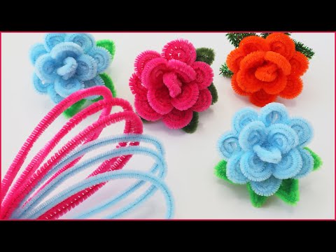 Rose in 5 minutes! Rose of Chenille Stems. Flower Ring