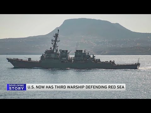 US now has third warship defending Red Sea