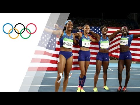 USA Women's 4x100m Relay wins gold