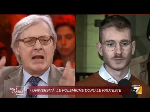 Sgarbi sbotta con lo studente della Sapienza: &laquo;Fascista sei tu, taci&raquo;