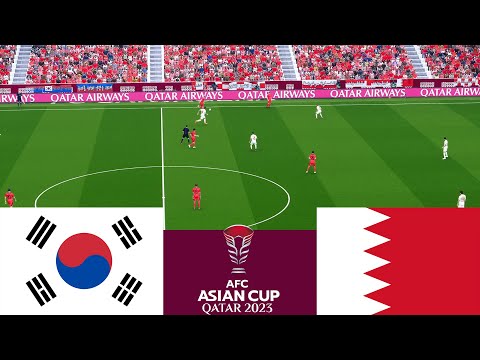 한국 vs 바레인. AFC 아시안컵 2024 전체 경기 - 비디오 게임 시뮬레이션 - PES 2021