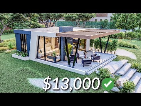 (6x7 Meters) Modern Small House Design | 1 Bedroom Tiny House Tour