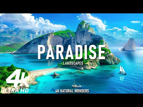 FLYING OVER PARADISE 4K UHD - Relaxing Music Along With Beautiful Nature Videos - 4K Video HD