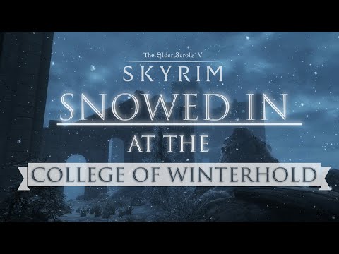 Snowed In at the College of Winterhold | Music &amp; Ambience from Skyrim's Northern Tundra | 3 Hours