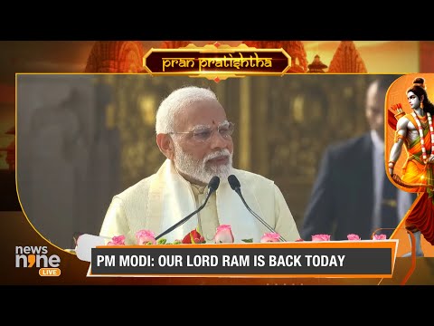 PM Modi's Historic Declaration: Inaugural Speech after Ram Mandir Pran Pratishtha Ceremony | News9