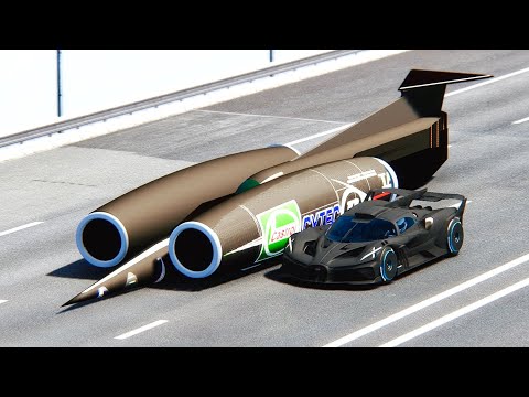 Bugatti Bolide Carbon Edition vs SSC Thrust at Drag Race 20 KM