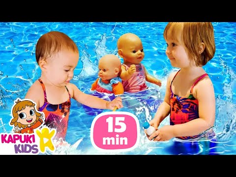 Baby Annabell &amp; baby born doll at the swimming pool - Kids play toys &amp; baby dolls videos for kids