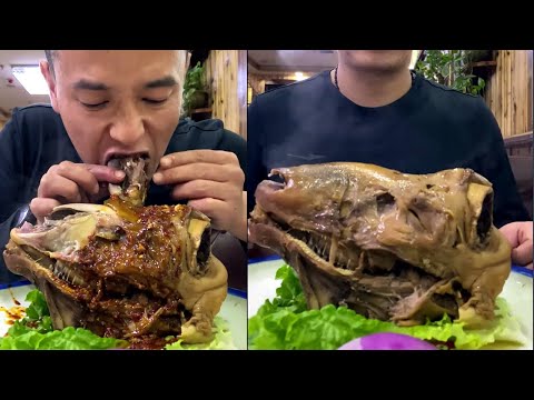 ASMR Sheep Head Eating Show   Mukbang Eating Goat Head Mouth Watering With Delicious Sound #20