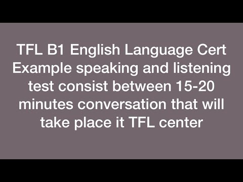 TFL Speaking and listening test