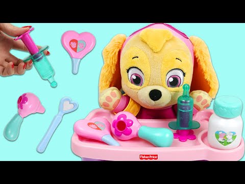 Paw Patrol Baby Skye Toy Hospital Checkup with Peppa Pig Doctor Tools Super Video!