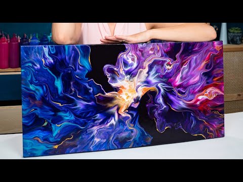 50 Shades of PURPLE 💜HUGE, Contrast &amp; UNIQUE Composition Acrylic Pouring - Fluid Art ~ Abstract Art