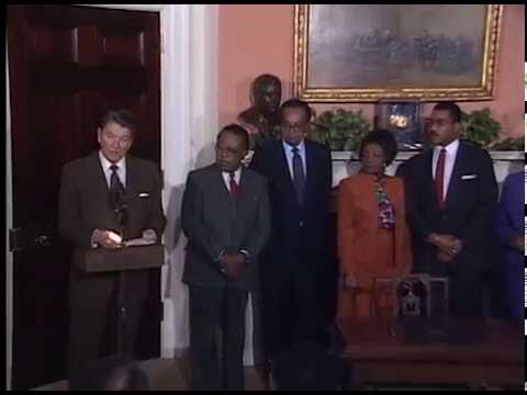 President Reagan Signing the Martin Luther King, Jr., Day Proclamation on January 12, 1988