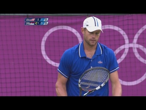 Roddick (USA) v Djokovic (SRB) Men's Tennis 2nd Round Replay - London 2012 Olympics