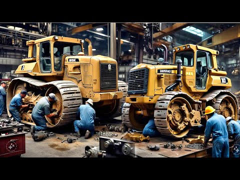 Incredible Work How Caterpillar D8k Bulldozer Tube FinalDrive Wheels Repairing   Mass Production