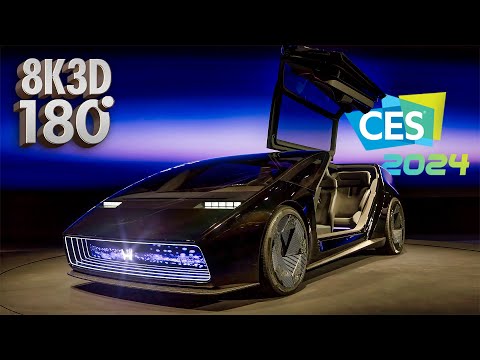 Explore CES 2024 in 3D 180&deg; Immersive Video - Ft. Honda Saloon, LG Transparent OLED TV, RayNeo X2