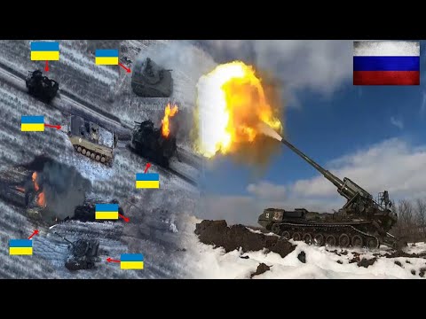 Shocking video! Moment Russia artillery &bull; Drone destroys tanks