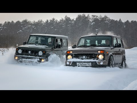 Тест-схватка: Нива против Suzuki Jimny. Изучаем со всех сторон, едем на диагональ и в снежную целину