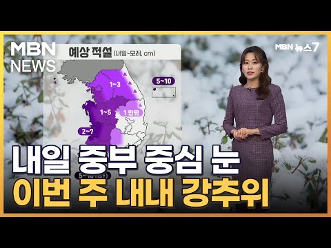 [날씨] 내일 중부 중심 눈&hellip;이번 주 내내 강추위 [MBN 뉴스7]