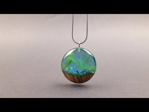 Northern Lights Epoxy Pendant