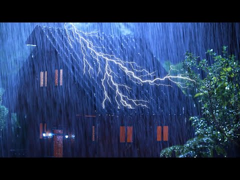 DURMA EM 5 MINUTOS! 💤 Barulho de CHUVA com TROV&Otilde;ES FORTES para Dormir Bem   Som De Chuva e Trov&atilde;o