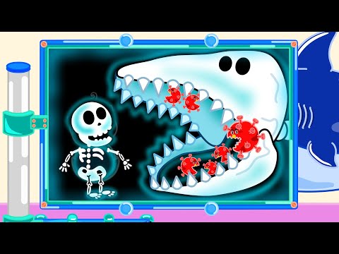 Lion Family | X-rays #4.  Brush Brush Brush Your Teeth Healthy Habits | Cartoon for Kids