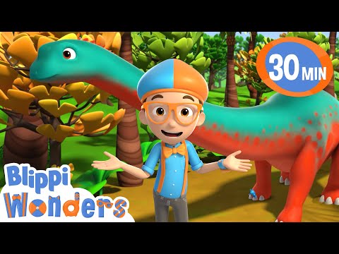 Biggest Dino | Blippi Wonders Fun Cartoons | Moonbug Kids Cartoon Adventure