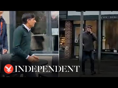 &lsquo;Resign!&rsquo;: Rishi Sunak booed as he leaves Greater Manchester cafe