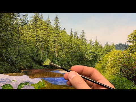 Easy Technique to Paint Realistic Pine Trees