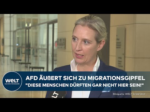 MIGRATIONSGIPFEL: AfD-Chefin Alice Weidel kritisiert Politik der Ampel I WELT Exklusiv