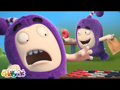 ODDBODS! | 🟣Jeff 🆚 Zee 🟢 | Checker Challenge! | NEW! | NEW Oddbods Full Episodes | Cartoons for Kids