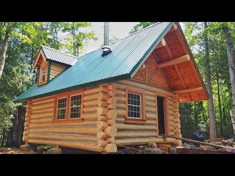 Father &amp;amp; Son Build their Dream Log Cabin in the Canadian Wilderness (FULL BUILD)