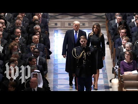 Trumps arrive at National Cathedral for Bush's funeral