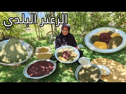 الزعتر البلدي الأصلي على طريقة أجدادنا،أقدم خلطة زعتر!!أجواء ريفية روووعه🔥🔥