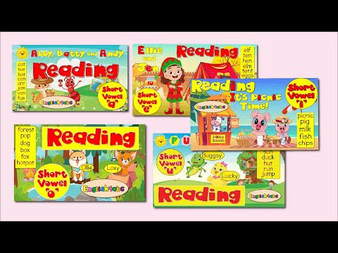 Reading / Short Vowels Compilation / a,e,i,o,u / Phonics Mix!