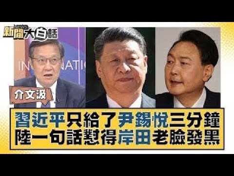 習近平只給了尹錫悅三分鐘 中國大陸一句話懟得岸田老臉發黒 新聞大白話 20231118