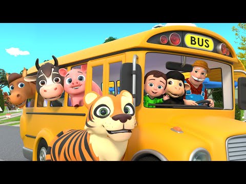 Wheels on the Bus with Animals | Nursery Rhymes Compilation | Lalafun Animal Time