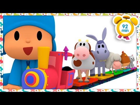 🚂 POCOYO ENGLISH - Color Train: Learn ANIMALS and SOUNDS [92min] Full Episodes |VIDEOS &amp; CARTOONS