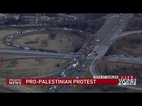 Pro-Palestinian protest disrupting traffic at 95th &amp; Harlem Ave