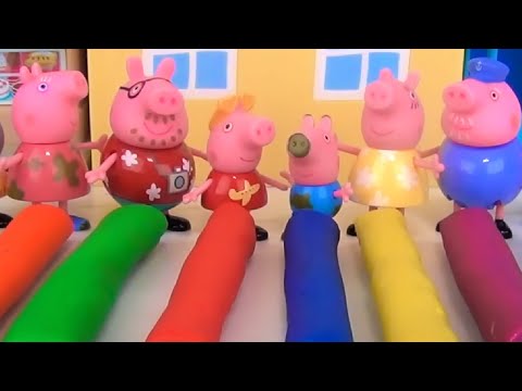 How to Make Sculpting Clay Creations with Peppa Pig &amp; Family using Cookie Cutters