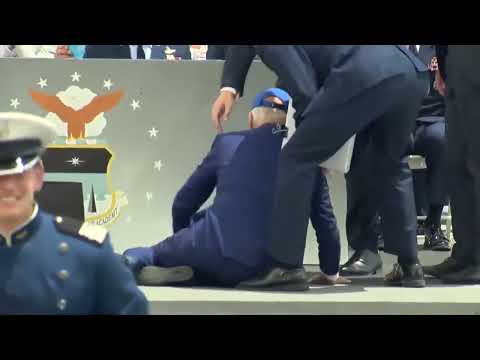 President Joe Biden falls at the U.S. Air Force Academy graduation ceremony.