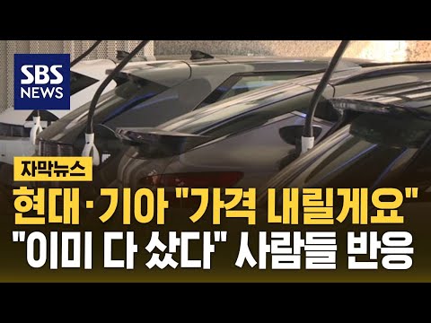 현대&middot;기아 &quot;가격 내릴게요&quot;&hellip;&quot;이미 다 샀다&quot; 사람들 반응 (자막뉴스) / SBS