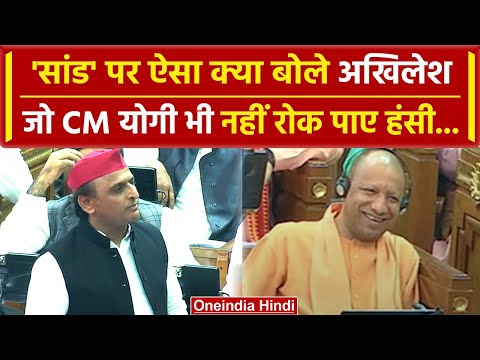 Akhilesh Yadav ने सदन में किया सांड का जिक्र, CM Yogi की छूटी हंसी | वनइंडिया हिंदी